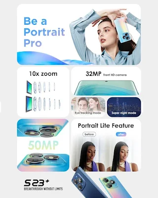 Spesifikasi itel S23+ Spesifikasi itel S23+