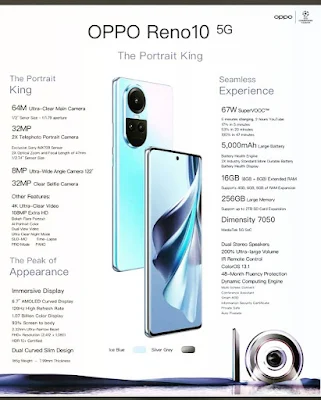 Spesifikasi OPPO Reno10 5G Spesifikasi OPPO Reno10 5G