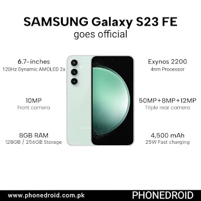 Spesifikasi Samsung Galaxy S23 FE Spesifikasi Samsung Galaxy S23 FE
